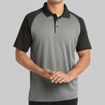 ® PosiCharge ® RacerMesh ® Raglan Heather Block Polo