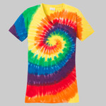 Ladies Tie Dye V Neck Tee