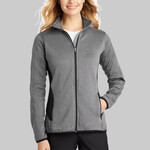 Ladies Full Zip Heather Stretch Fleece Jacket